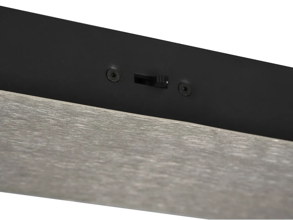 Candeeiro suspenso de design preto com prata incluindo LED regulável - Blaze Design