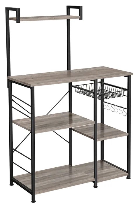 Estante de bancada para cozinha com prateleiras | VASAGLE | 90 x 40 x 134 cm | preto | KKS035B02.