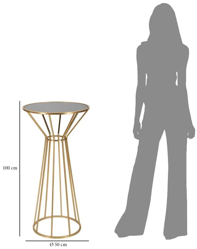 MESA APOIO REDONDA SIMPLE NEW Ø 50X100 CM DOURADO