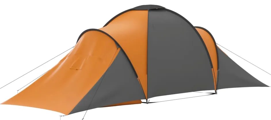 Tenda de campismo para 6 pessoas cinzento e laranja