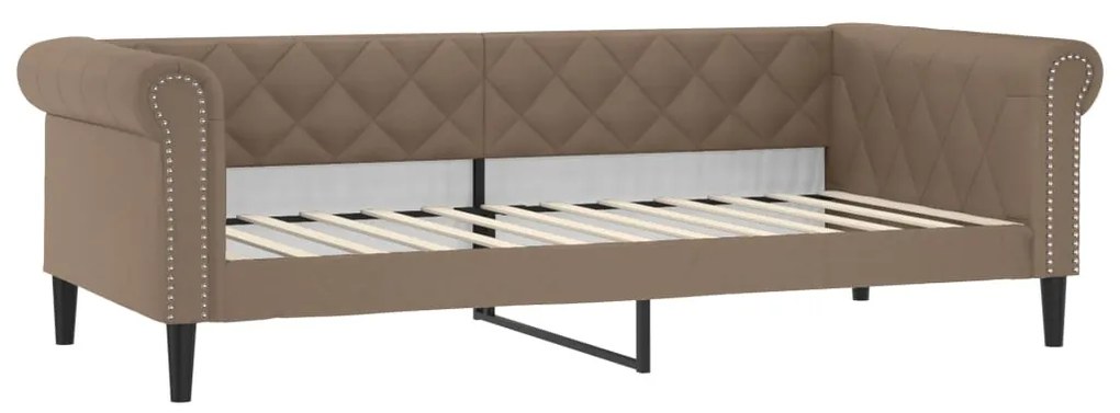 Sofá-cama c/ gavetão e gavetas 90x200 cm couro art. cappuccino