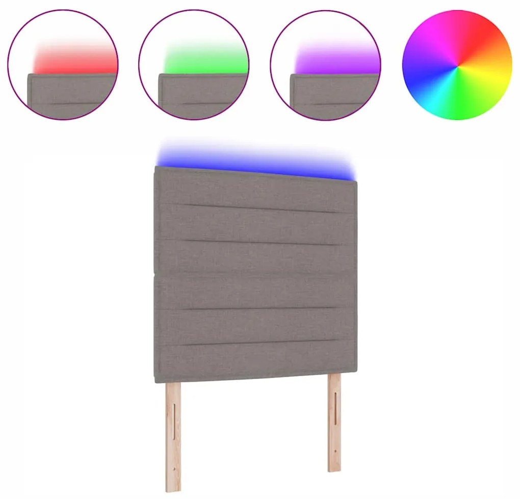 Cabeceira LED Design Linhas Taupe 100 cm Tecido