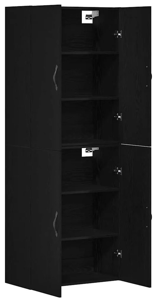 Armários 2 pcs de Carvalho Preto 69,5x34x180 cm em Madeira