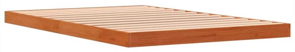 Estrutura de cama 120x190 cm madeira pinho maciça castanho cera