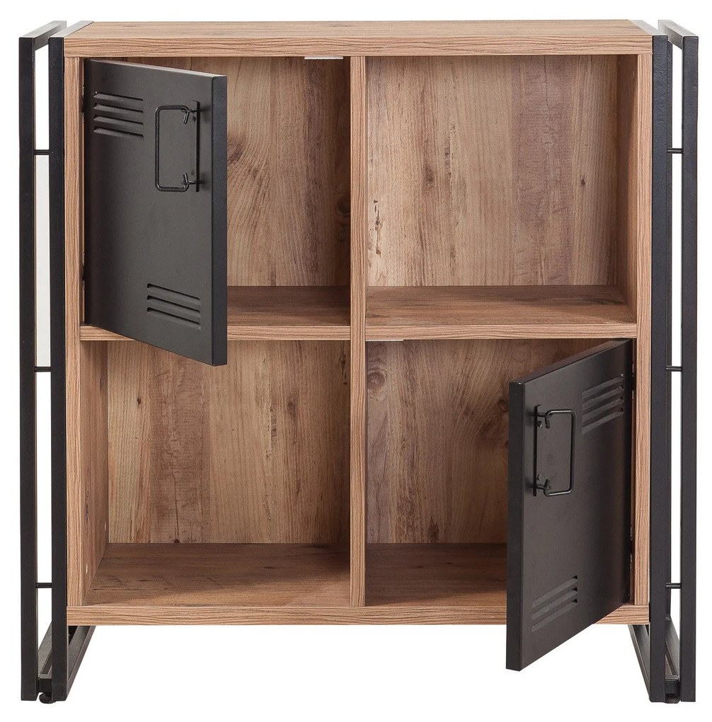 Estante Cosmo – Pinho Atlântico Preto – 89x89x35 cm