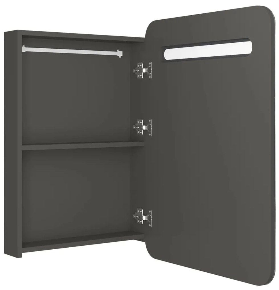 Armário espelhado p/ casa de banho LED 60x11x80 cm antracite