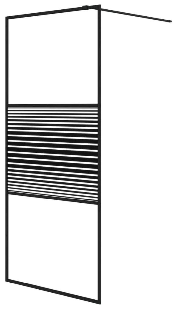 Divisória de chuveiro c/ vidro ESG transparente 90x195 cm preto