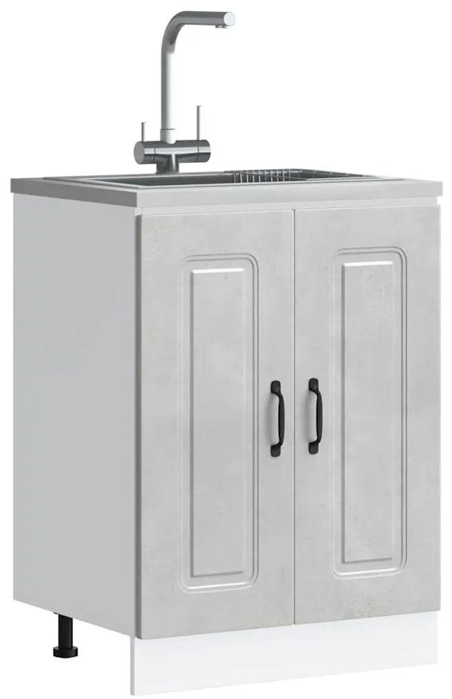 vidaXL Armário baixo lavatório Kalmar 60x46x81,5 cm cinzento betão
