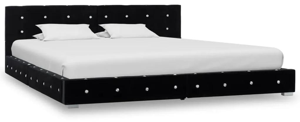 Estrutura de cama 160x200 cm veludo preto