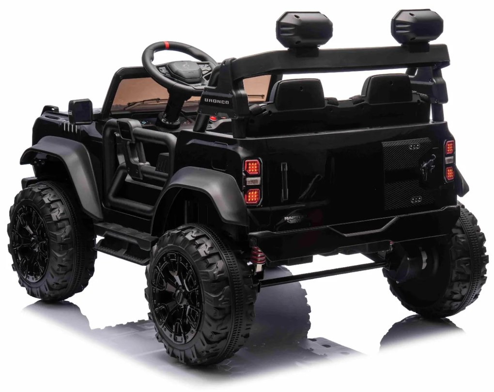 Carro elétrico para crianças 24V 2 lugares Ford Bronco XXL com tração traseira, licenciado Rodas Plástico Preto