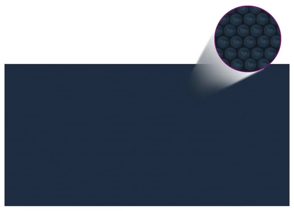 Película p/ piscina PE solar flutuante 1200x600 cm preto e azul