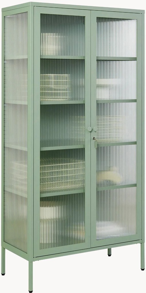 Vitrine em metal com vidro canelado The Collector