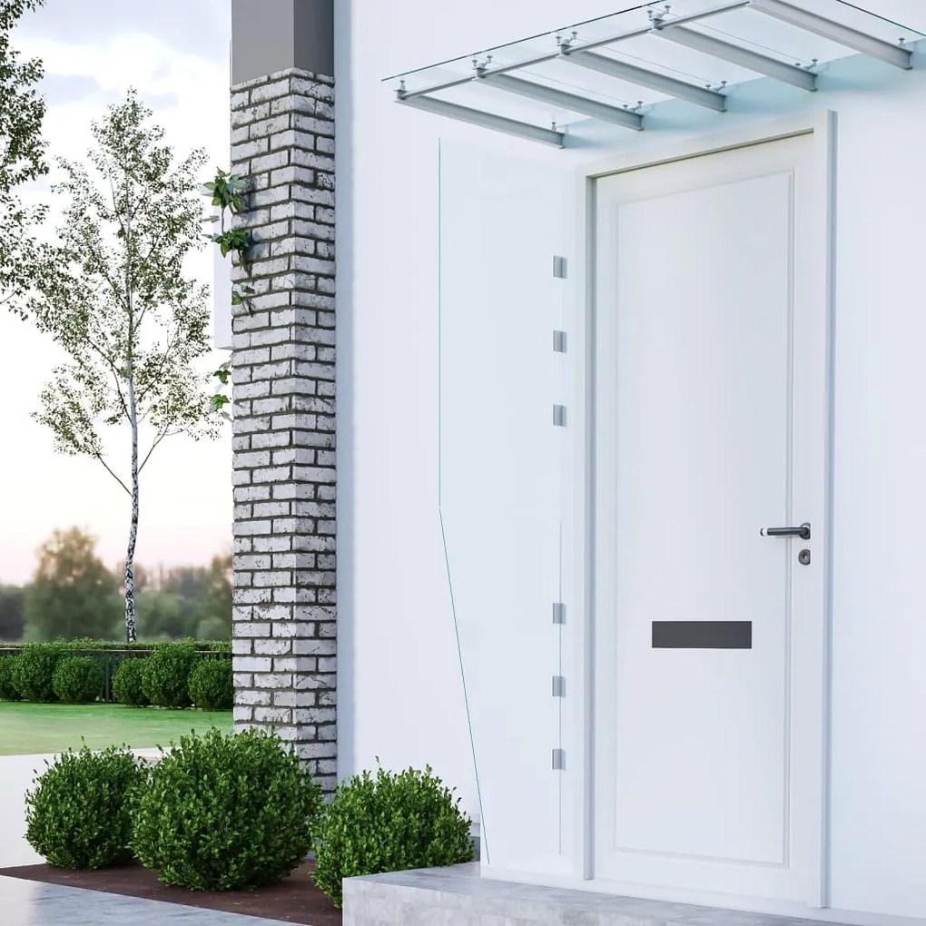 Toldos de porta 2 pcs vidro temperado transparente
