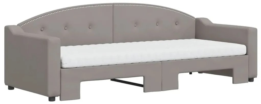 Sofá-cama c/ gavetão/colchões 80x200cm tecido cinza-acastanhado