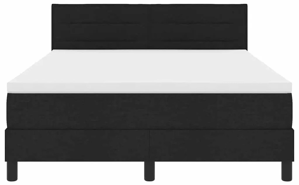 Cama Box com Colchão Preta 160x200 cm Tecido