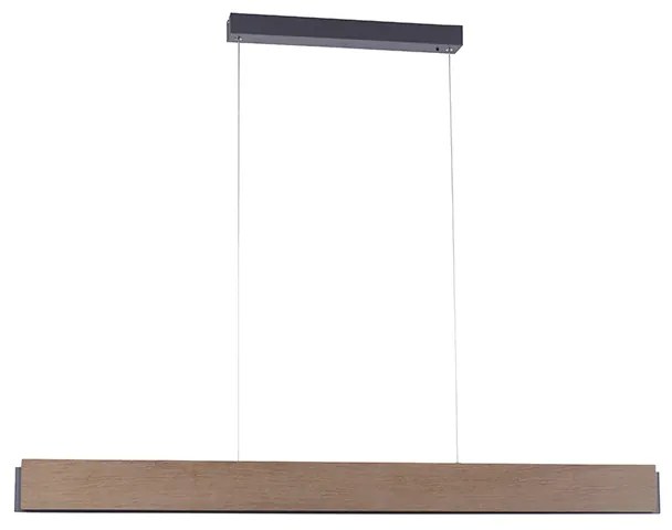 Candeeiro de suspensão castanho 121 cm com LED e comando remoto - Ajdin Moderno