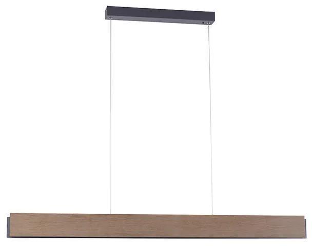 Lâmpada suspensa de madeira 121 cm incluindo LED com controle remoto - Ajdin Moderno