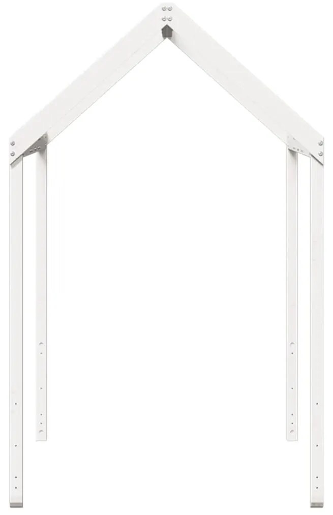 Telhado de cama infantil 207x80,5x151,5 cm pinho maciço branco