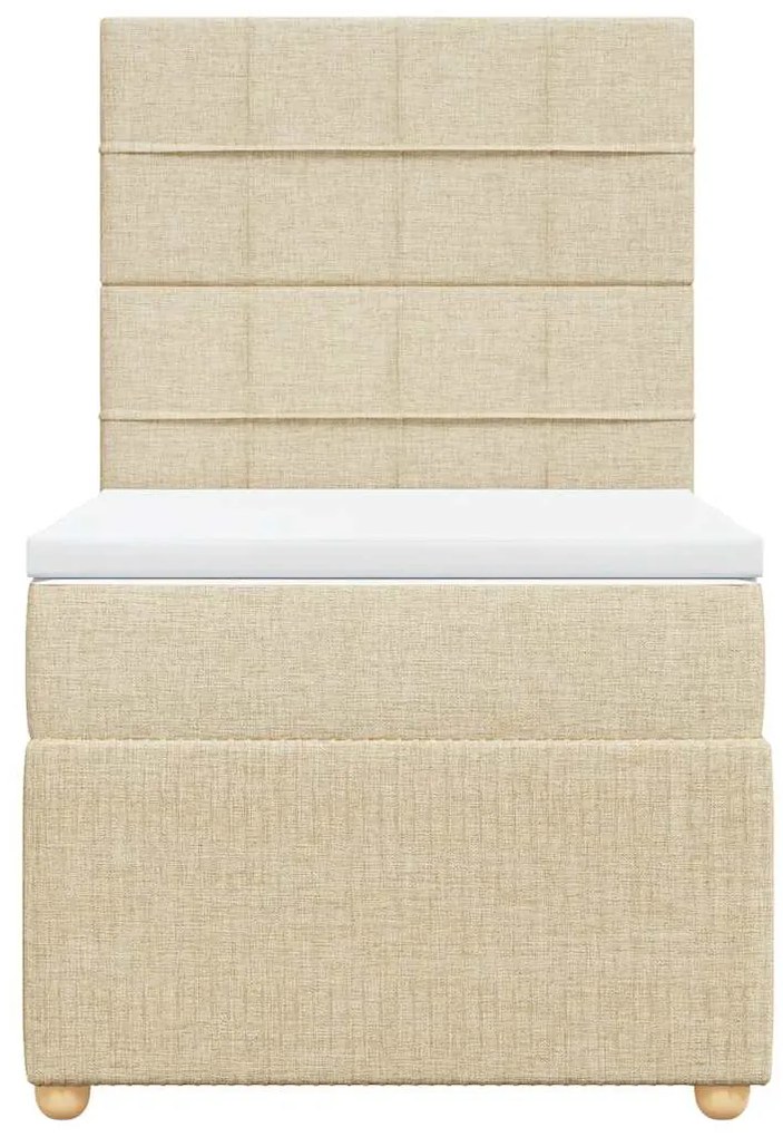 Cama com molas/colchão 100x200 cm tecido cor creme