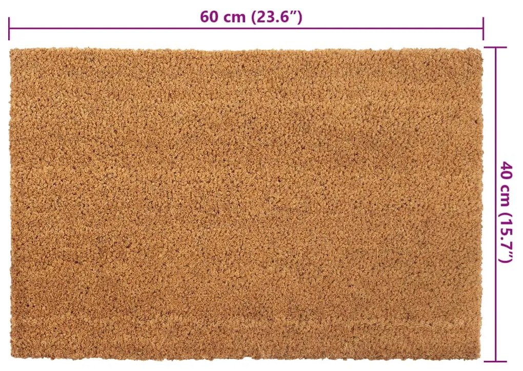 Tapetes porta 5 pcs 40x60 cm fibra de coco tufada natural