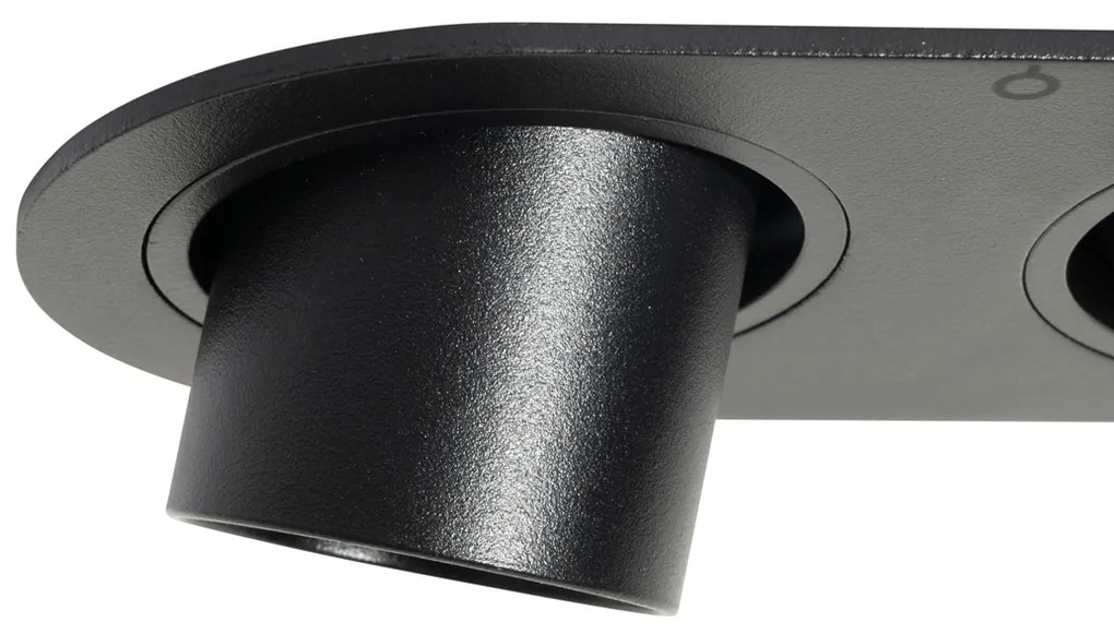 Set van 6 inbouwspots zwart GU10 35mm kantelbaar 2-lichts - Installa Moderno