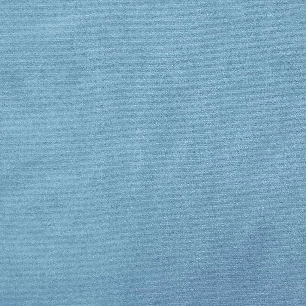 Banqueta com arrumação redonda veludo 31 x 37 cm azul-claro