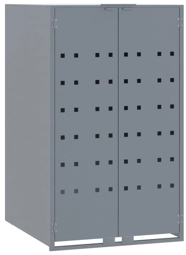 Abrigo para 3 caixotes do lixo 207x79x117 cm aço cinzento