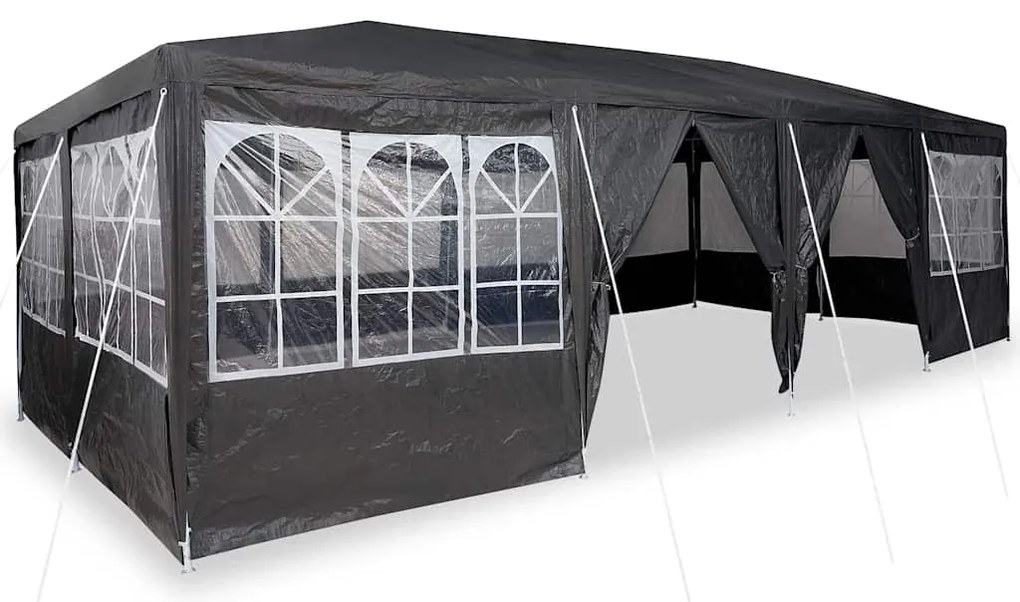 Tenda de Festa 12 lados antracite 8x4 m PE