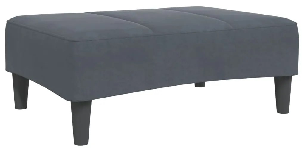 Sofá-cama 2 lugares c/ apoio de pés veludo cinzento-escuro