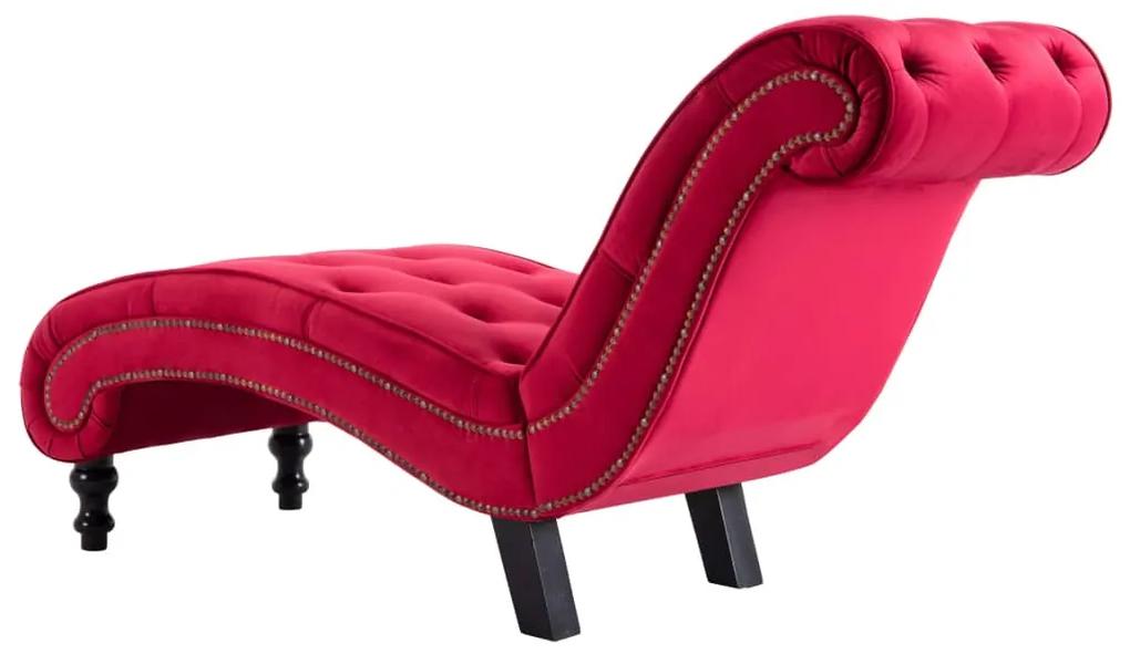Chaise longue em veludo vermelho