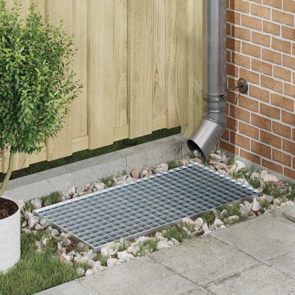 vidaXL Grelha Prateado 80 x 40 x 2 cm Aço Galvanizado a Quente