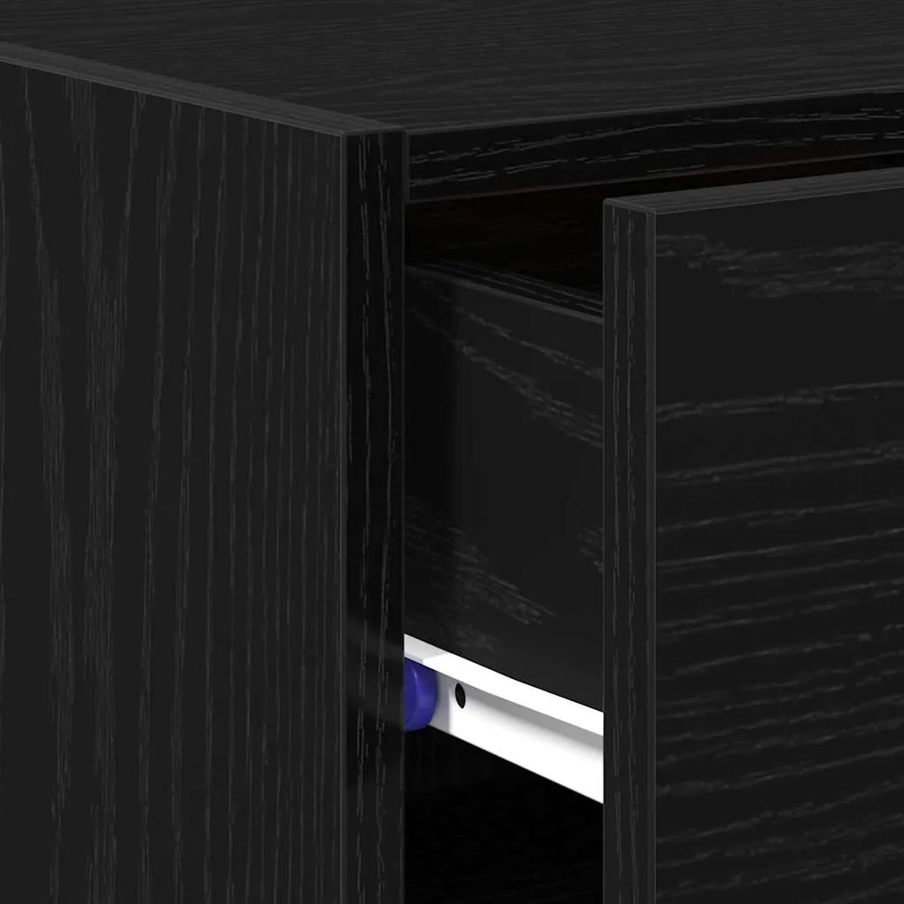 Buffet vidaXL Preto Carvalho 30x42,5x93 cm Madeira de engenharia
