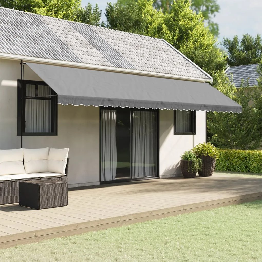 vidaXL Tecido substituição para sanefa de toldo 6 m riscas antracite