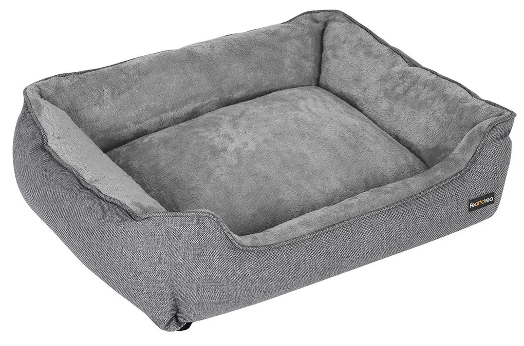 Cama lavável para cães 90 x 75 x 25 cm cinzenta