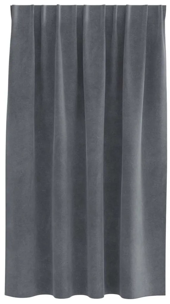 Cortinas Blackout vidaXL com fita superior 2 pcs Veludo Cinza Claro
