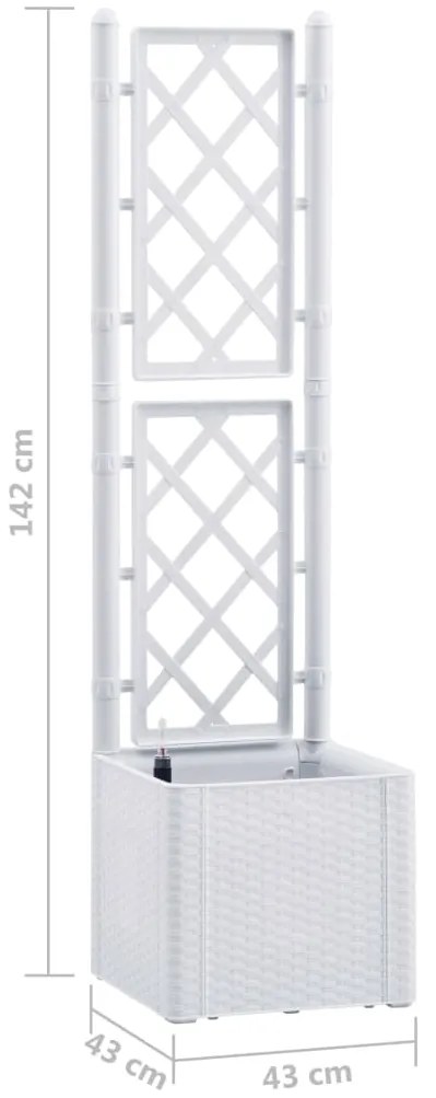 Vaso/floreira c/ treliça e sistema de rega automática branco
