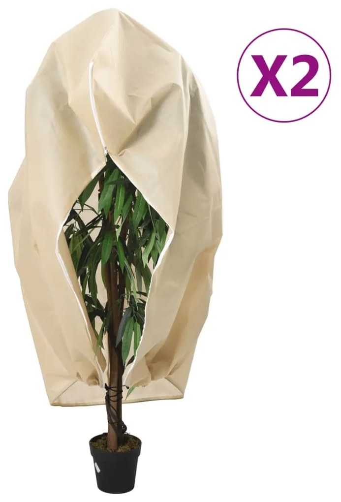 vidaXL Coberturas para plantas com fecho 2 pcs 70 g/m² 3,93x3 m