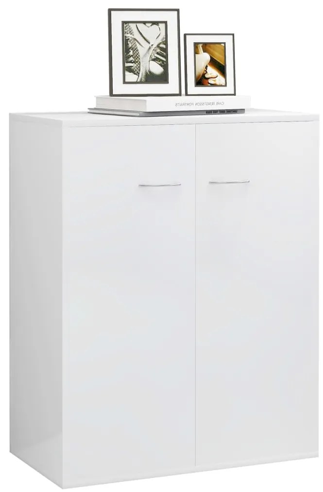 Aparador 60x30x75 cm contraplacado branco brilhante