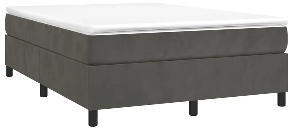 Estrutura de cama sem colchão 140x200 cm veludo cinzento-escuro
