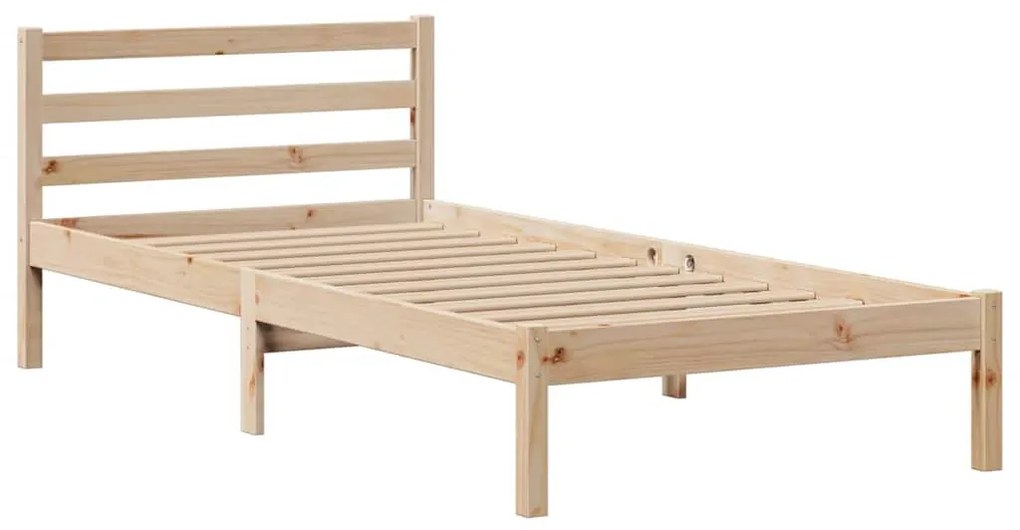 Cama com estante sem colchão 75x190 cm pinho maciço