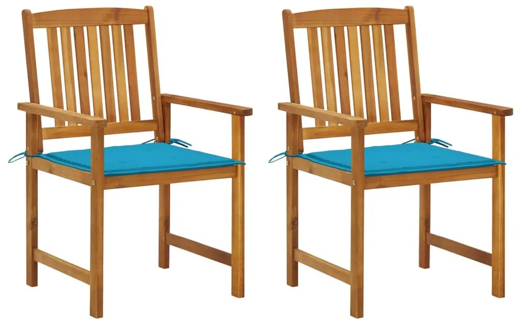 vidaXL Cadeiras de jardim com almofadões 2 pcs acácia maciça