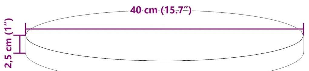 Tampo de mesa redondo Ø40x2,5 cm pinho maciço castanho-mel