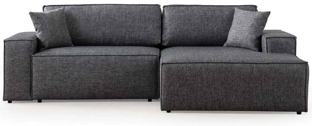 Sofá-Cama de Canto Pırlo – Cinzento Escuro – 260x78x170 cm