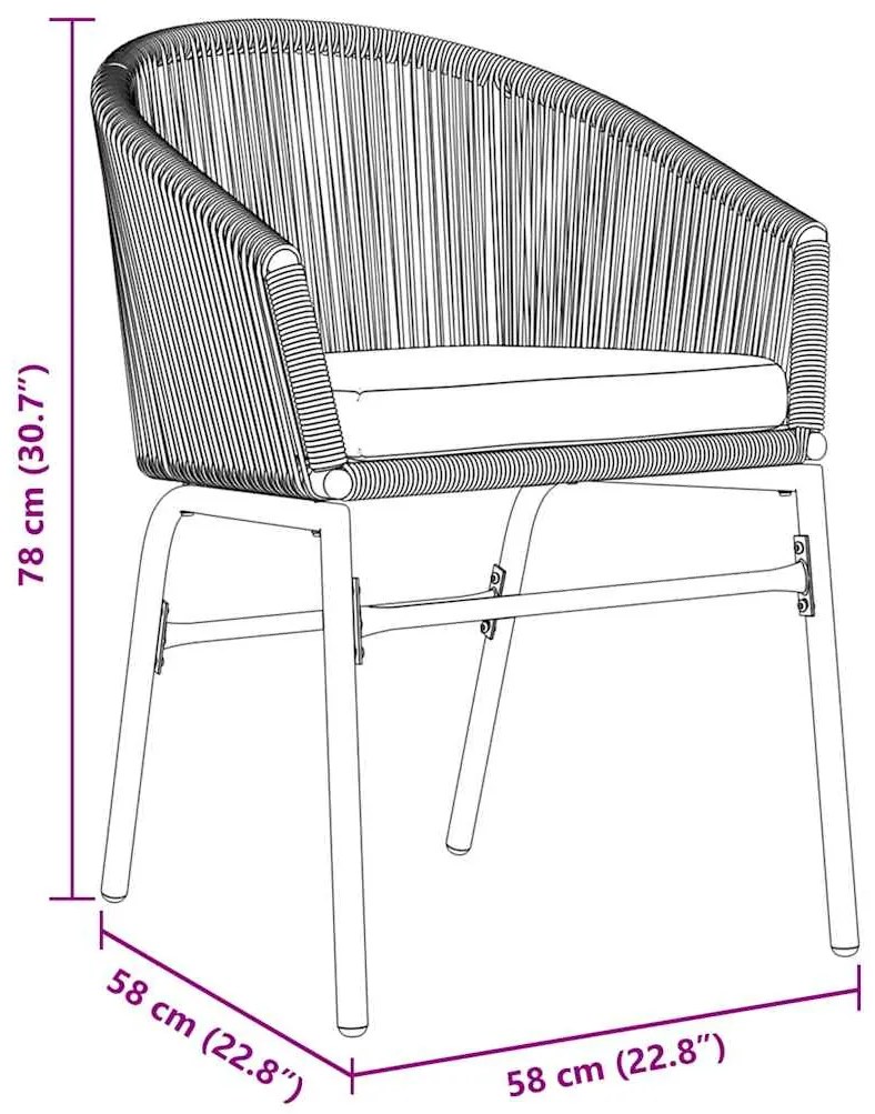 Conjunto de Jantar de Jardim com 5 Peças em Rattan Poli Cinza
