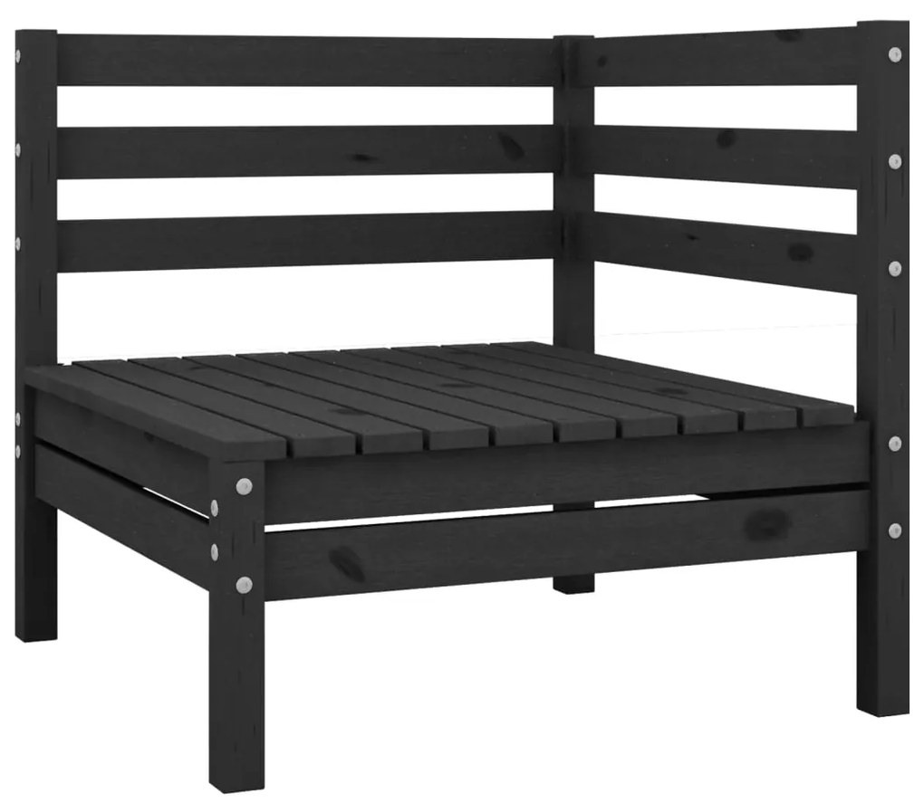 8 pcs conjunto lounge de jardim pinho maciço preto