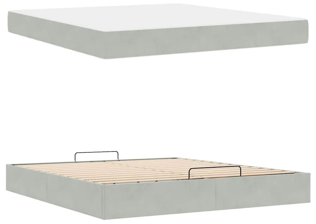 Estrutura da Cama Outros Cinzento-claro 180 x 200 cm Veludo