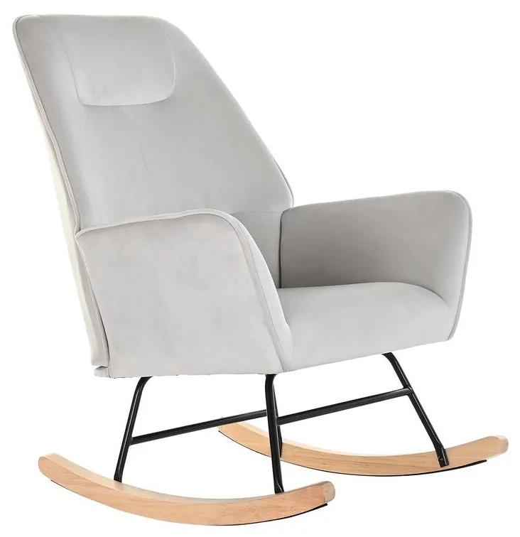 Cadeira de baloiço DKD Home Decor Metal Poliéster Creme (88 x 77 x 97 cm)