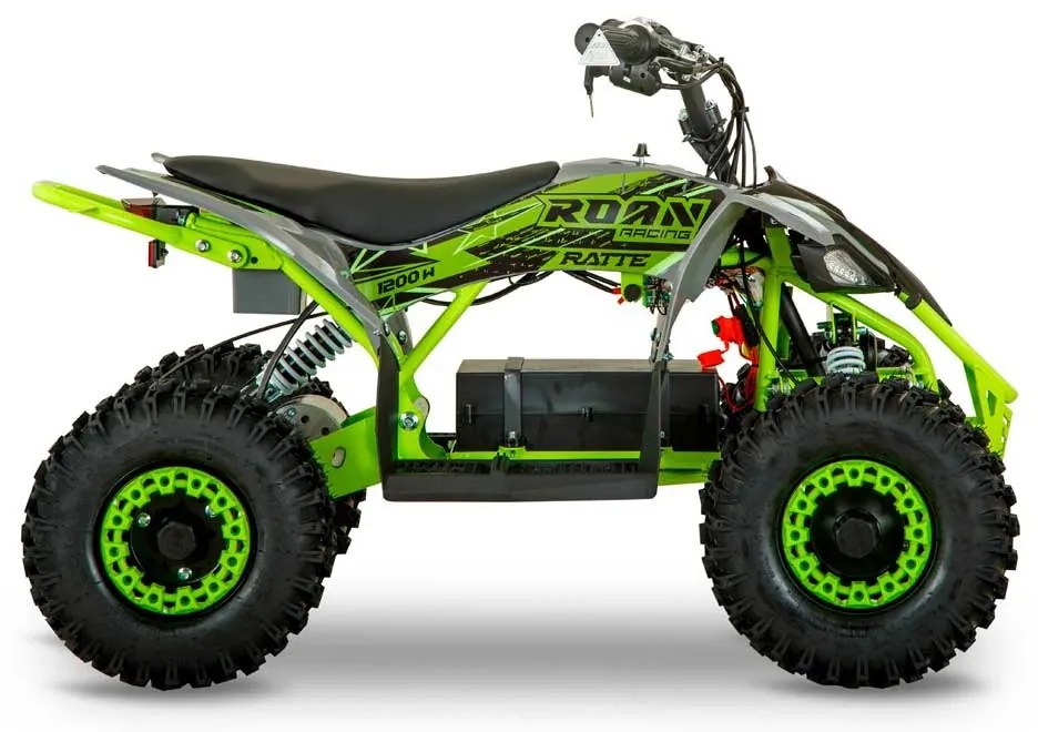 Mini Moto 4 elétrica para crianças velocidade até 25Km/h C/Limitador Ratte 1200W 48V Verde