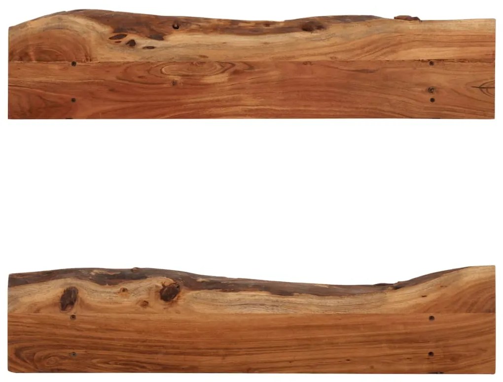 Prateleiras de parede 2 pcs 90x20x18cm madeira de acácia maciça