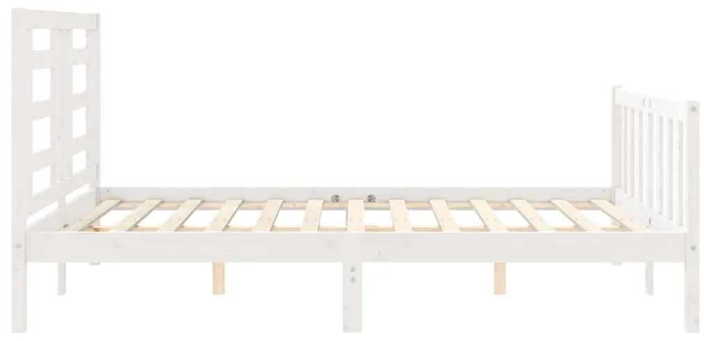 Cama sem colchão 160x200 cm madeira de pinho maciça branco
